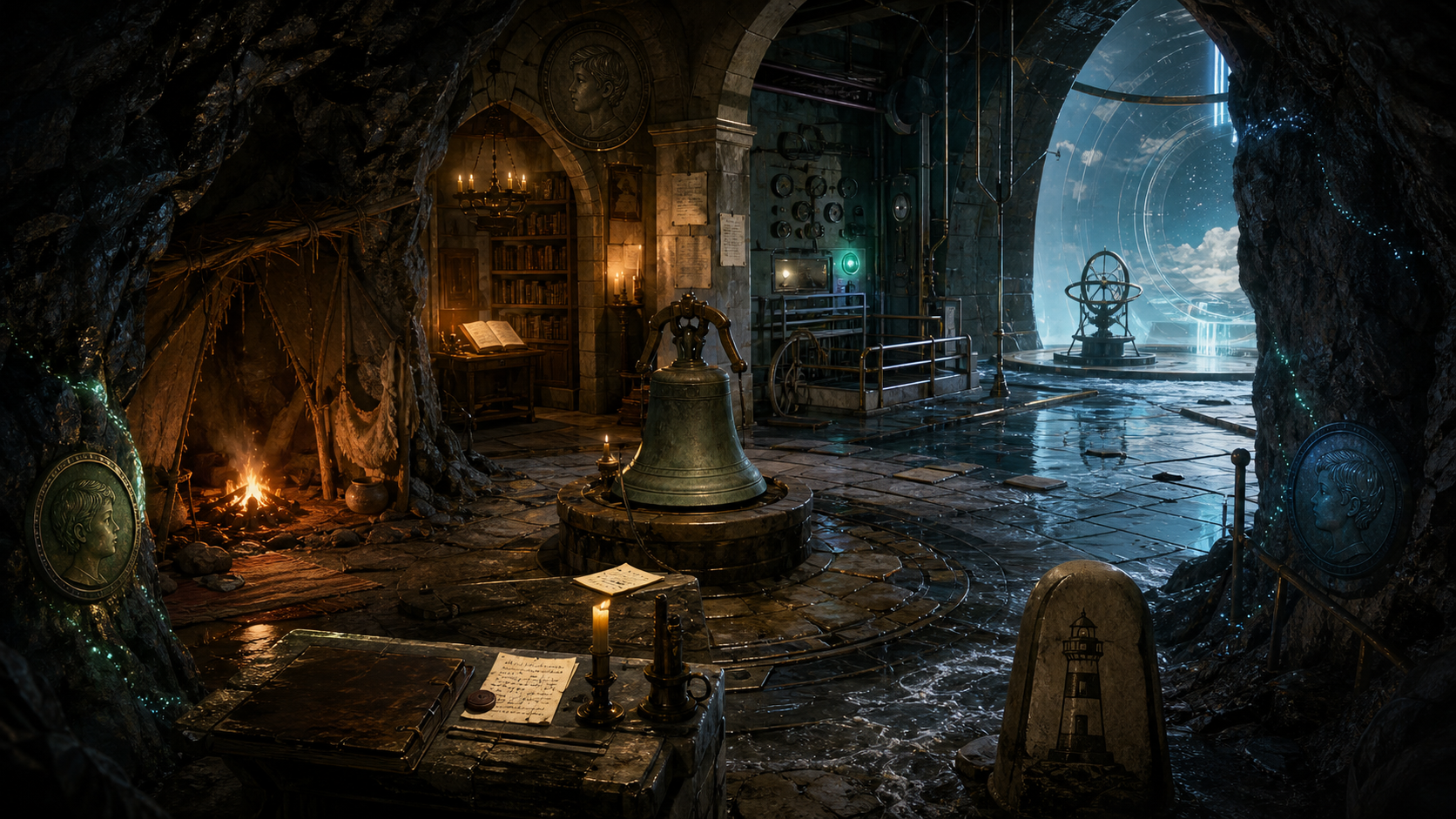High-fidelity isometric concept art for The Second Bell