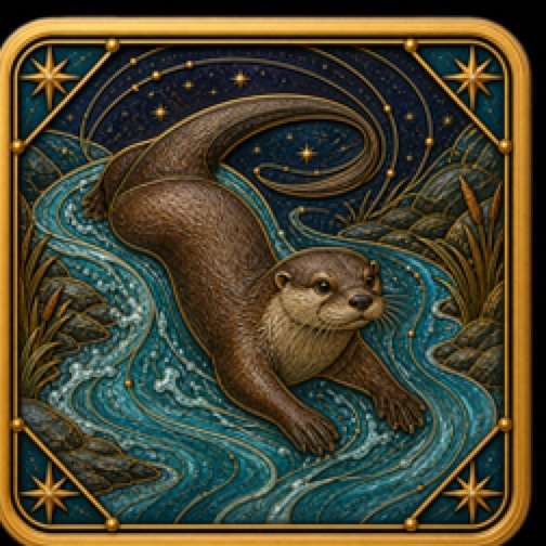 North American River Otter card artwork