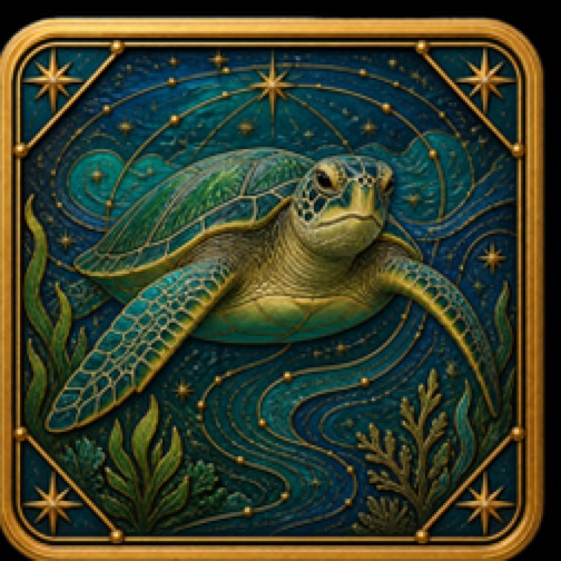 Green Sea Turtle card artwork