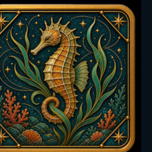 Lined Seahorse card artwork