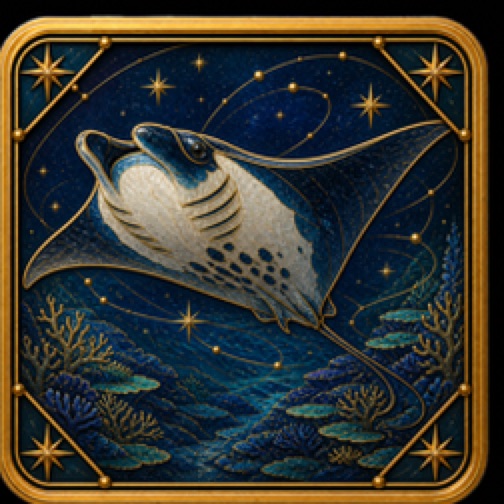 Reef Manta Ray card artwork