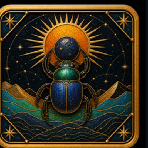 Sacred Scarab card artwork
