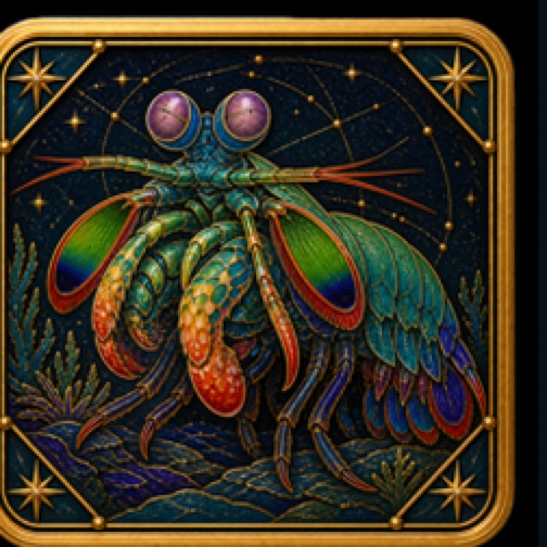 Peacock Mantis Shrimp card artwork