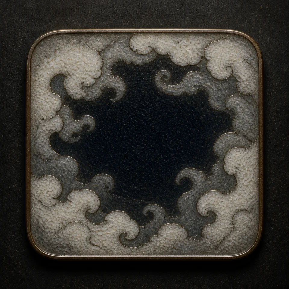 Non-Being (Wu) hand-worked enamel oracle tile