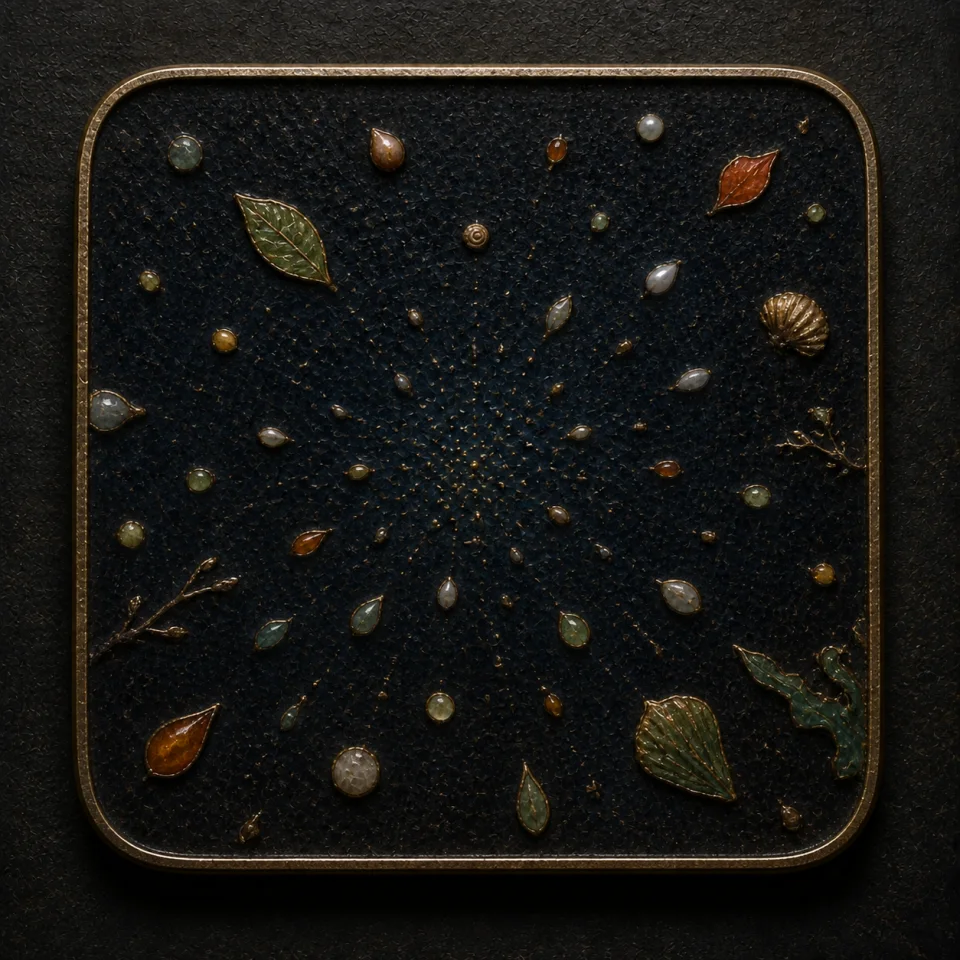 Ten Thousand Things hand-worked enamel oracle tile