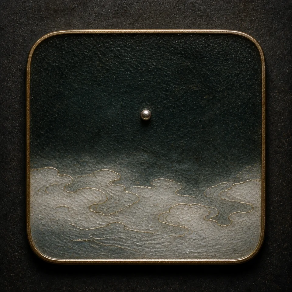Stillness hand-worked enamel oracle tile