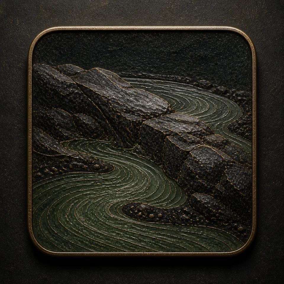 Hard hand-worked enamel oracle tile