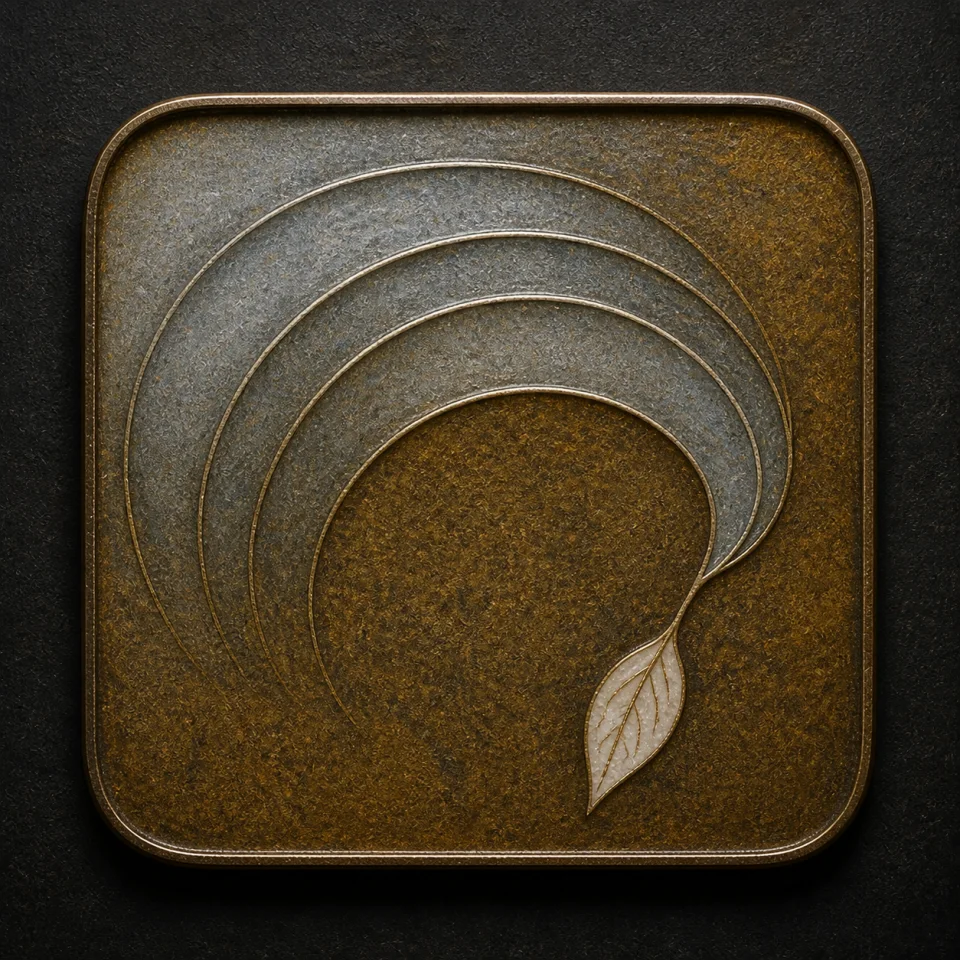 Metal (Jin) hand-worked enamel oracle tile