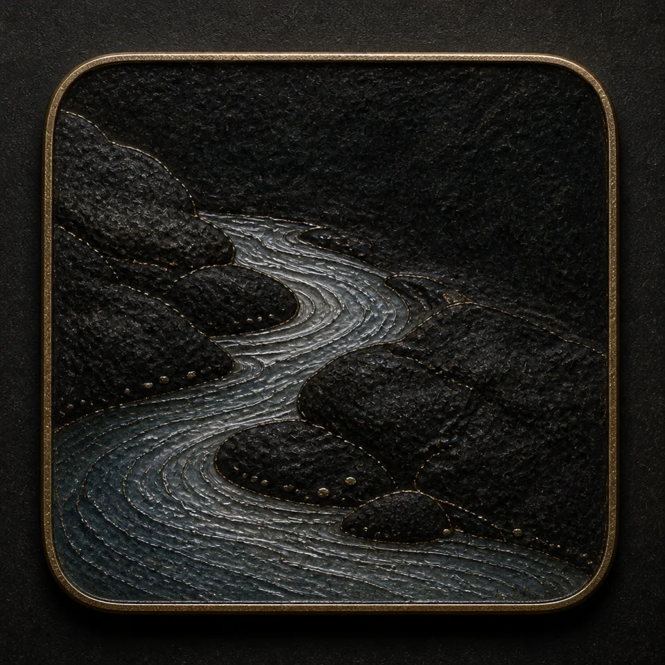 Water hand-worked enamel oracle tile