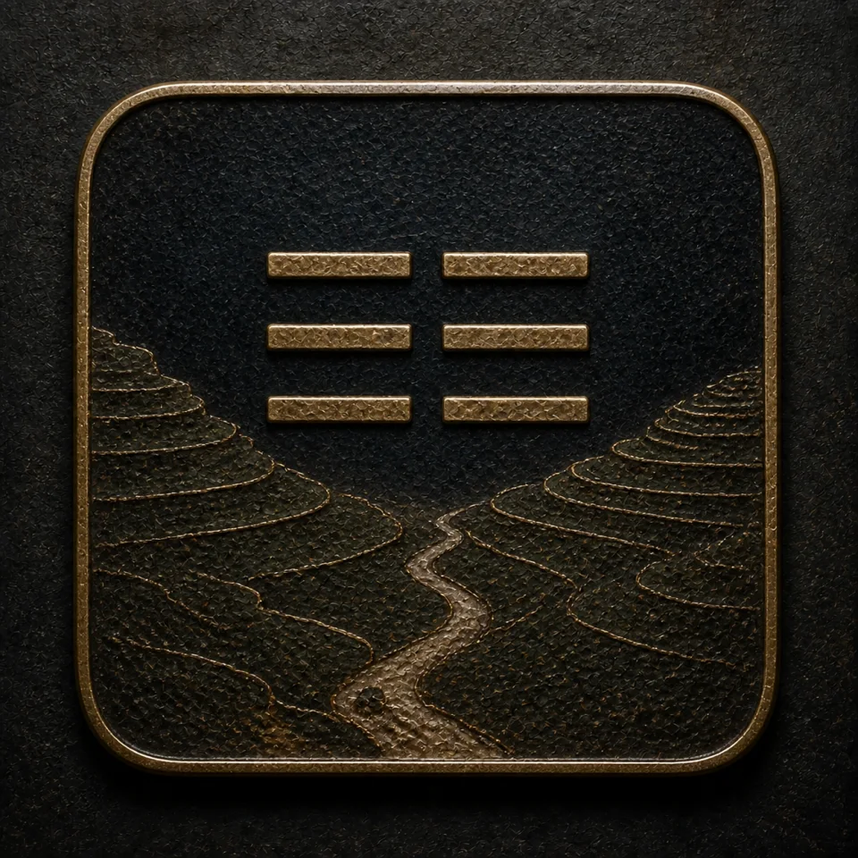Kun — Earth hand-worked enamel oracle tile