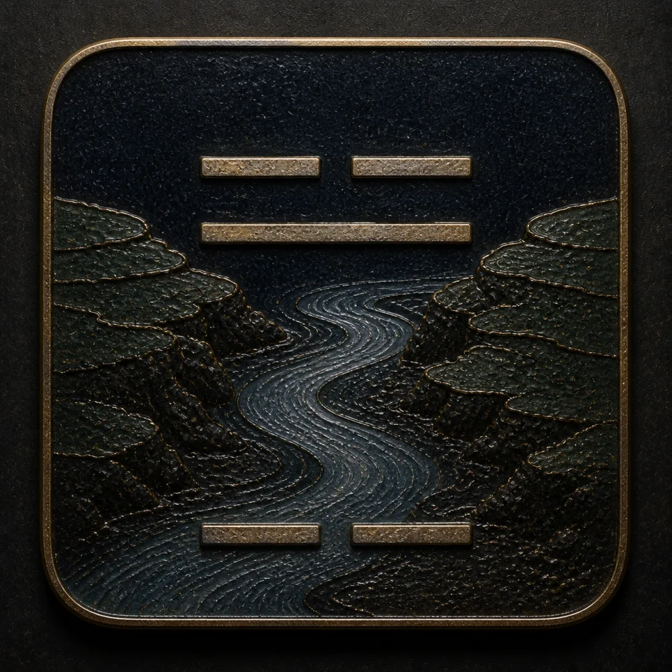 Kan — Water hand-worked enamel oracle tile