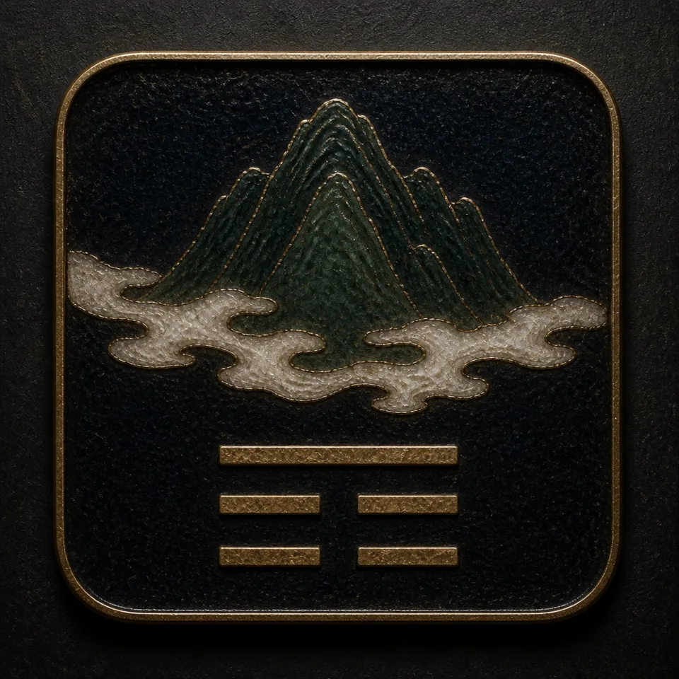 Gen — Mountain hand-worked enamel oracle tile