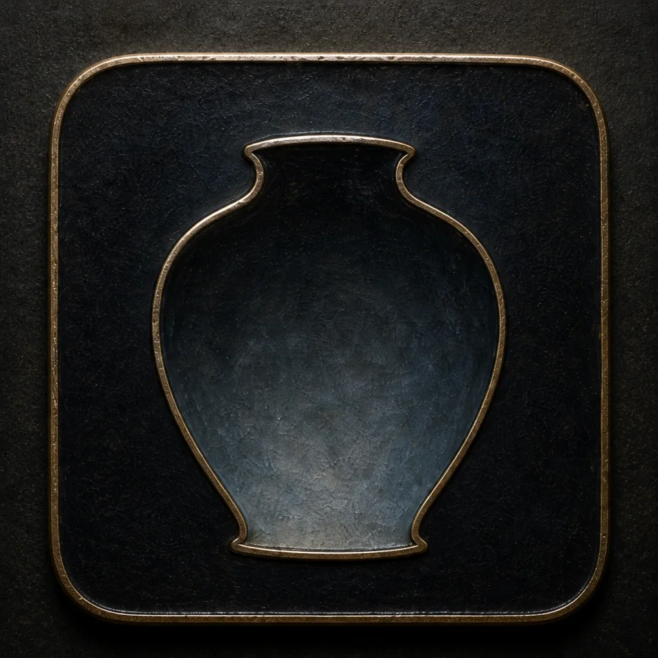 Empty Vessel hand-worked enamel oracle tile