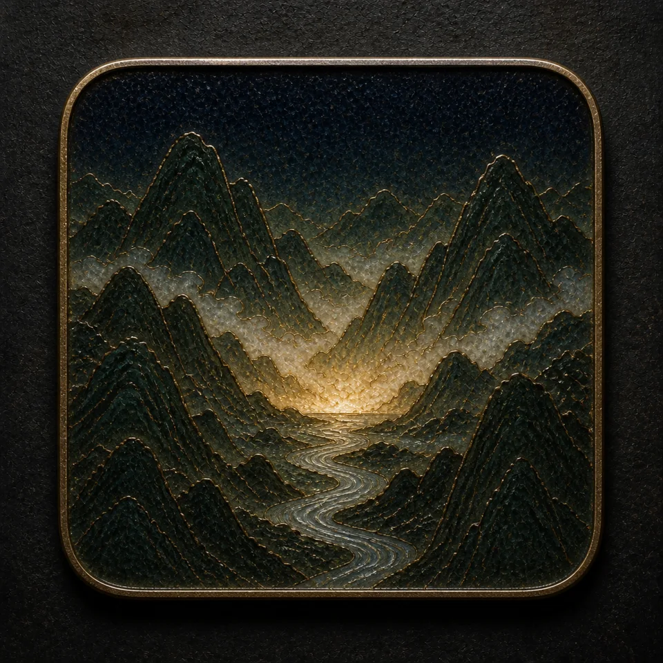 Valley Spirit hand-worked enamel oracle tile