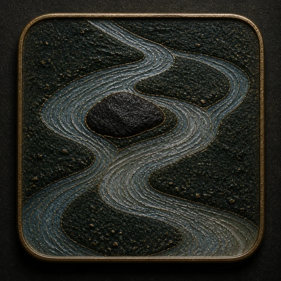 Flow hand-worked enamel oracle tile