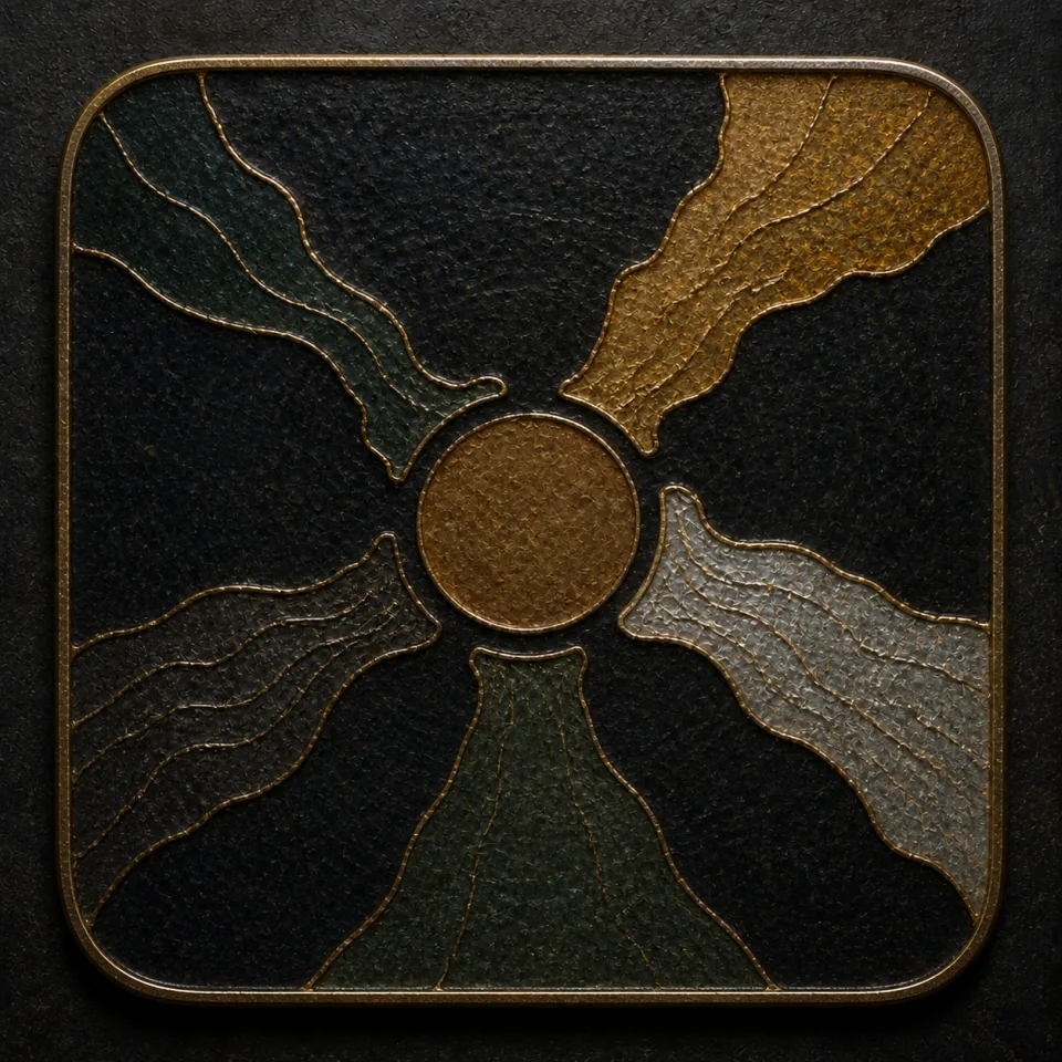 Center hand-worked enamel oracle tile