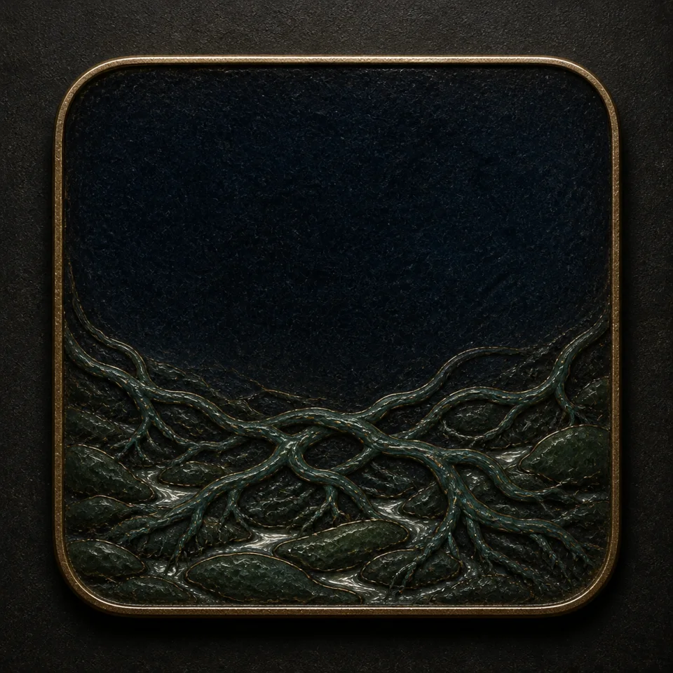 Root hand-worked enamel oracle tile