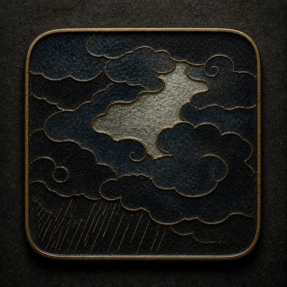 Cloud hand-worked enamel oracle tile