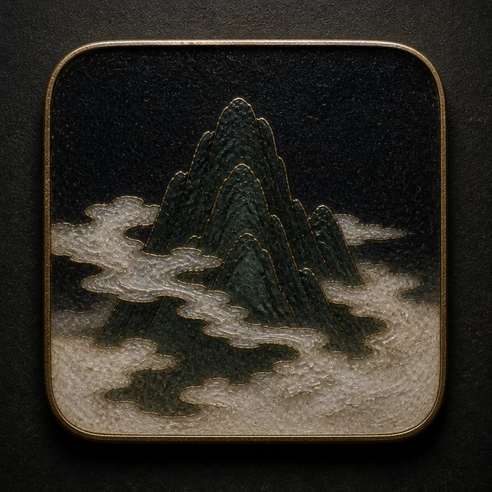 Mist hand-worked enamel oracle tile