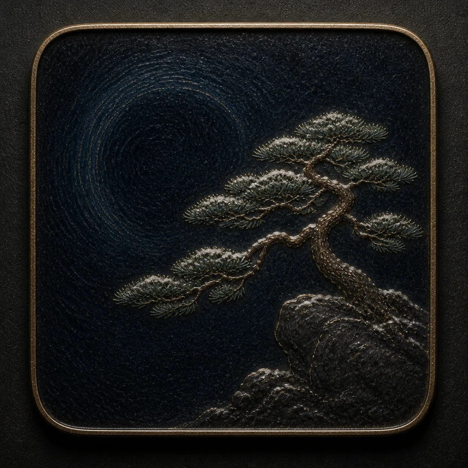Pine hand-worked enamel oracle tile