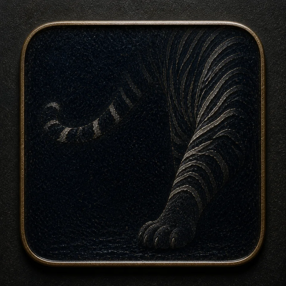 Tiger hand-worked enamel oracle tile