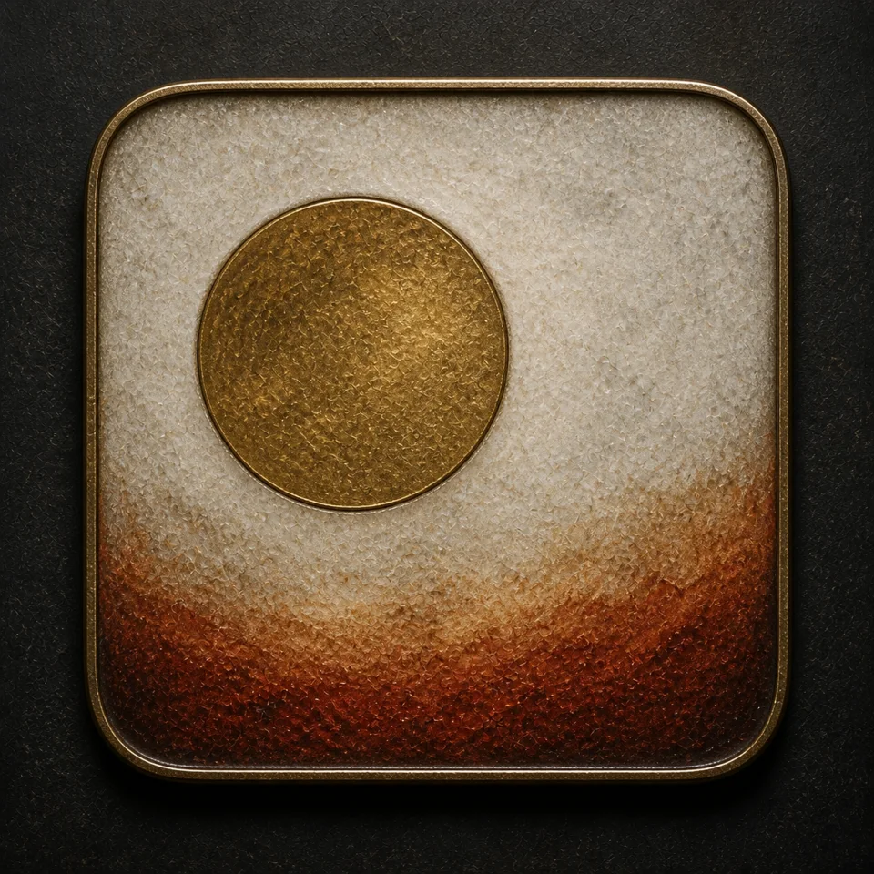Sun hand-worked enamel oracle tile