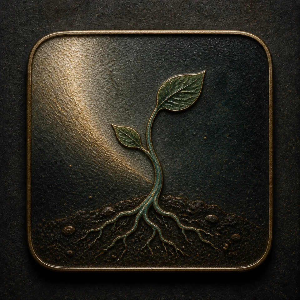 Sprout hand-worked enamel oracle tile