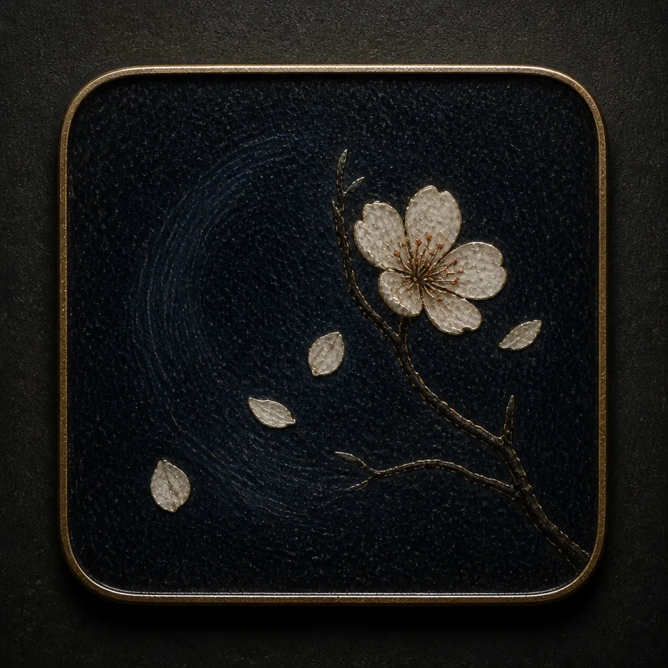 Blossom hand-worked enamel oracle tile