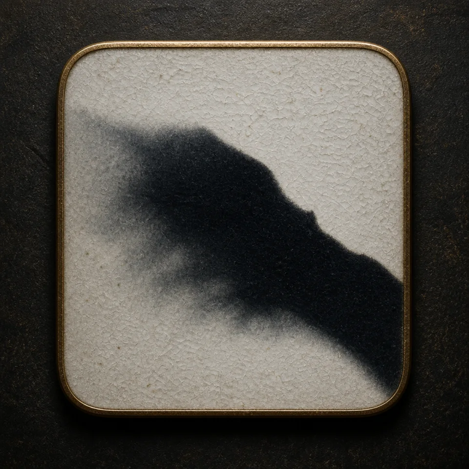 Shadow hand-worked enamel oracle tile